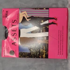 NWT Assets Marvelous Mama Maternity Tights Size 1 Black Opaque Stripe